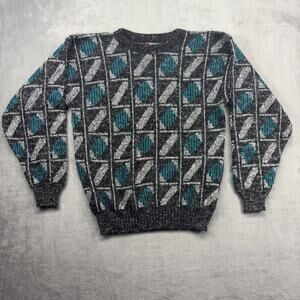 Vintage Scandia Sweater Men's Medium Multicolor Coogi Style USA Grandpa Sweater